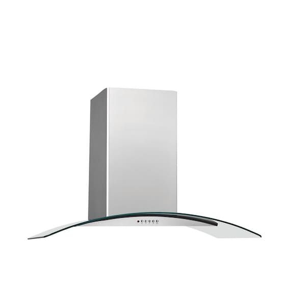 Frigidaire 36in. Contemporary Glass Canopy Wall-Mount Range Hood, 3 Speeds and 400 CFM Centrifugal Blower FHWC3660LS - main